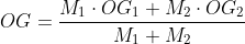 OG=\frac{M_{1}\cdot OG_{1}+M_{2}\cdot OG_{2}}{M_{1}+M_{2}}